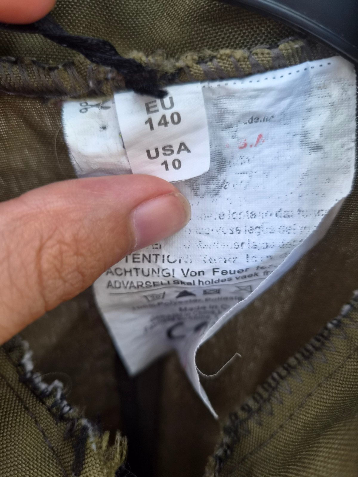 Leger pak maat 140, Ophalen