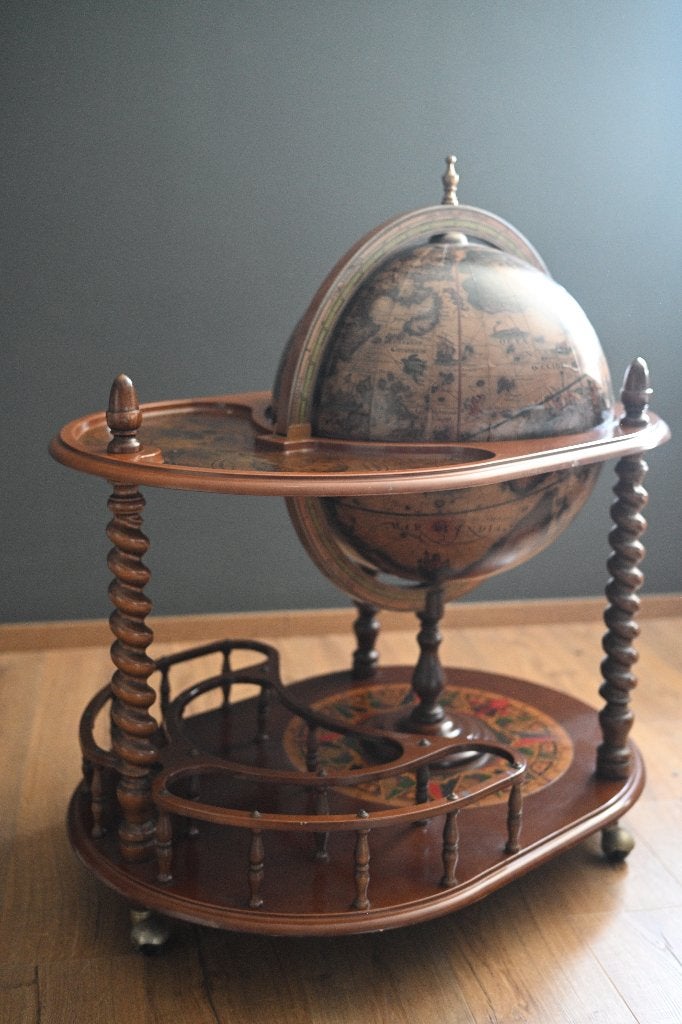 Globe bar sur roulettes — armoire à boissons vintage, Enlèvement