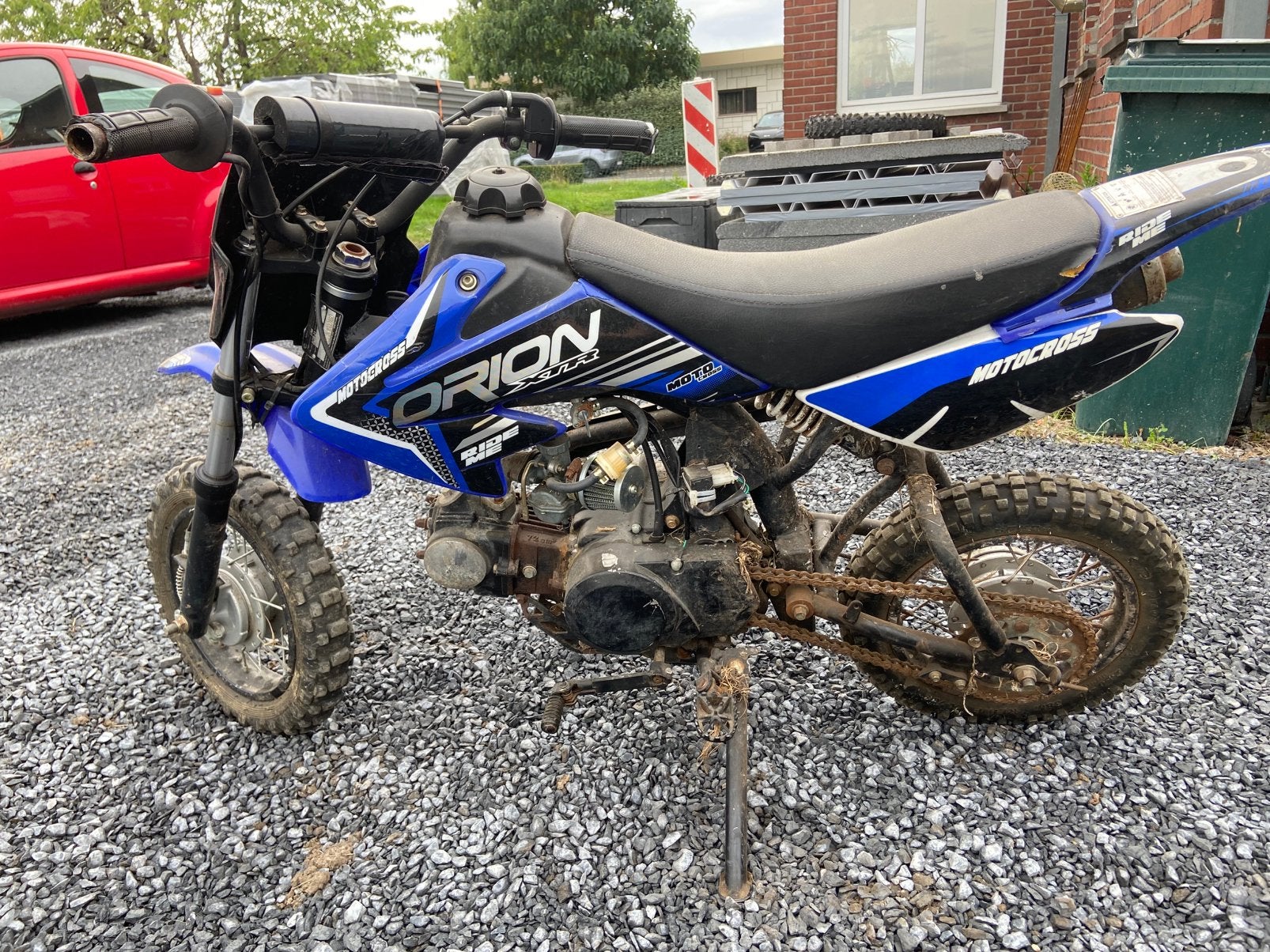 Orion pitbike 72cc semi automaat, Vélos & Vélomoteurs, Mini Bikes, Midi Bikes & Pit Bikes, Frein à tambour, Enlèvement, Utilisé