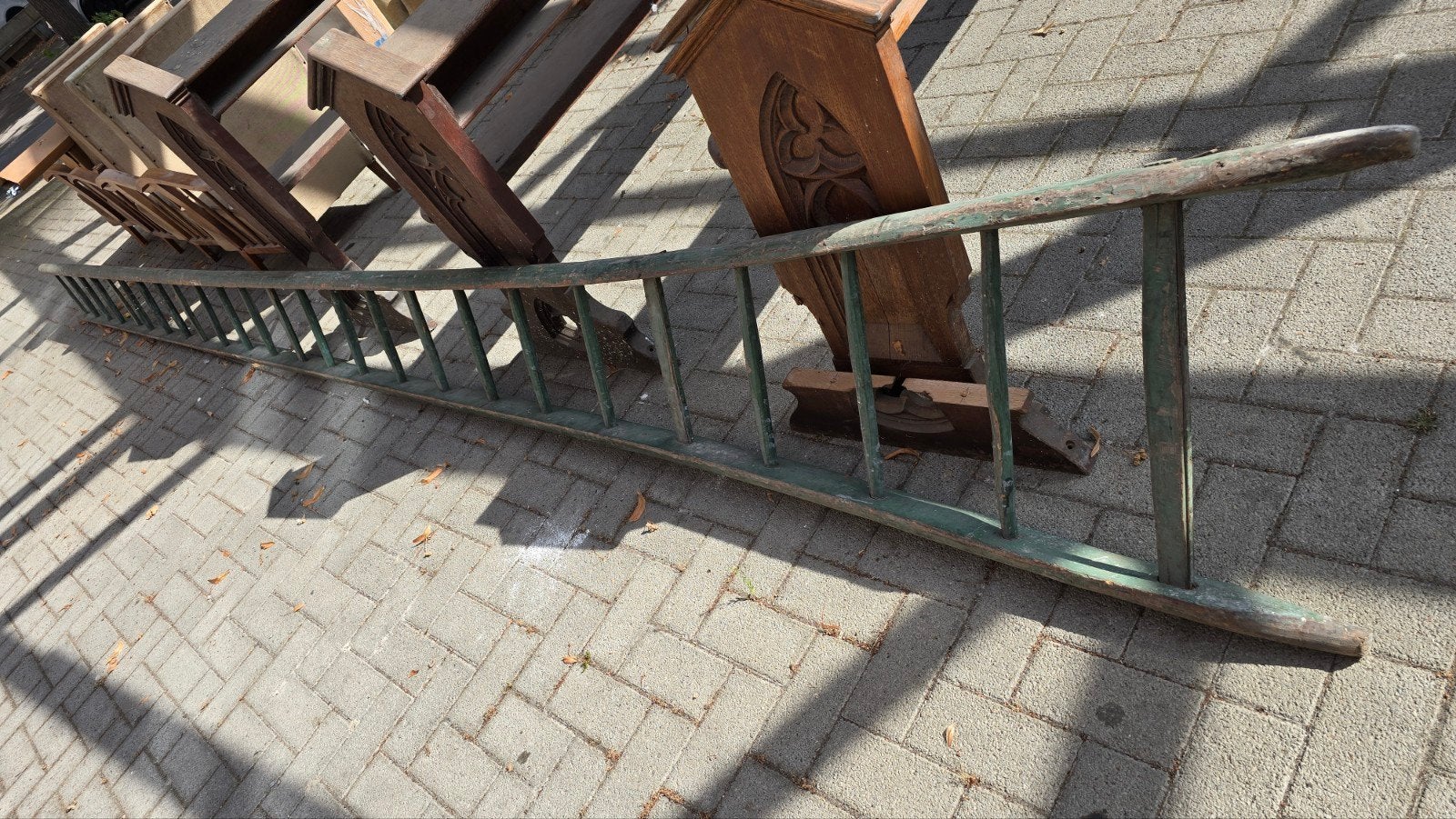 antieke houten ladder 6m, Ophalen, Ladder