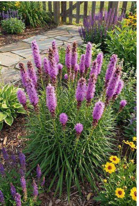 Liatris spicata 'Kobold', Enlèvement, Été, Plante fixe, Plein soleil