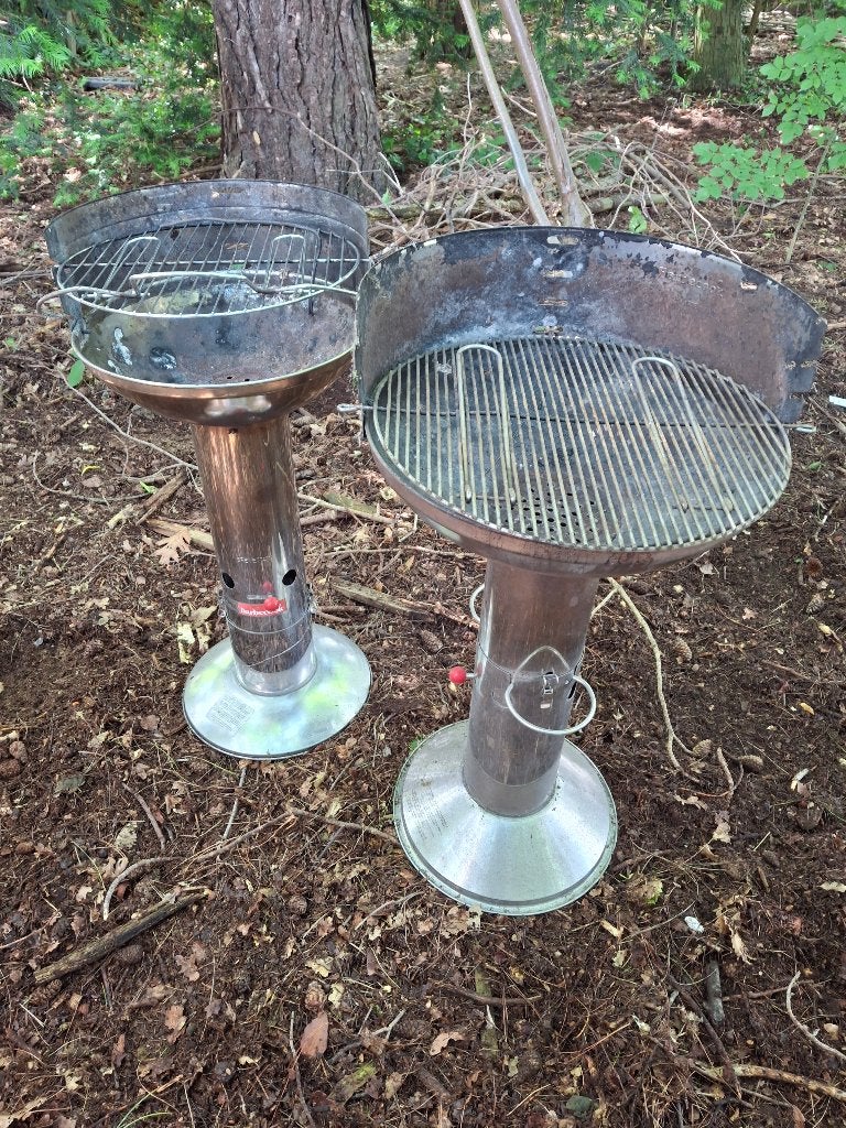 barbeque RVS 2 stuks, Tuin en Terras, Houtskoolbarbecues, Ophalen, Gebruikt, Barbecoock, Met accessoires