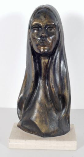 buste femme en resine signe charles delporte, Antiek en Kunst, Kunst | Beelden en Houtsnijwerken, Ophalen of Verzenden, Buste