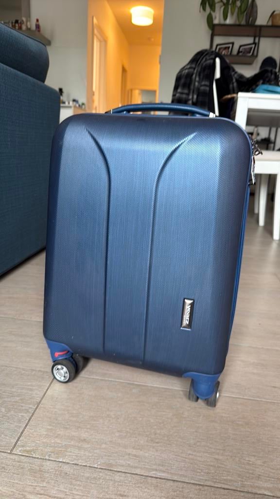 March New Carat - Handbagage koffer blauw, Wieltjes, Gebruikt, 50 tot 60 cm, Ophalen of Verzenden