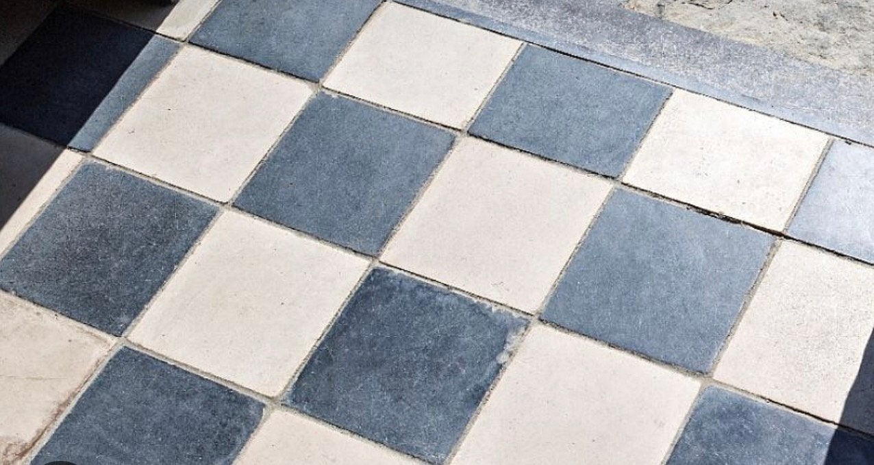 Antieke dambord cementtegels, Ophalen, Gebruikt, 10 m² of meer, Overige typen