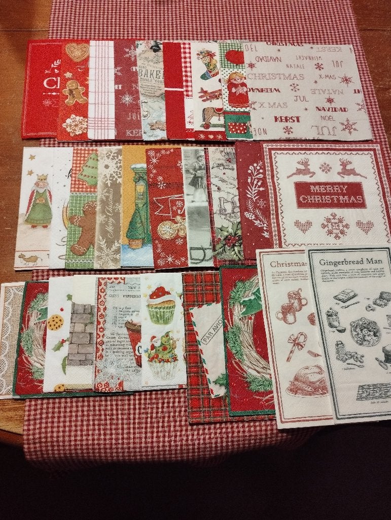 30 decoupage servetten kerst, Verzenden, Nieuw, Meerkleurig, Papier of Karton