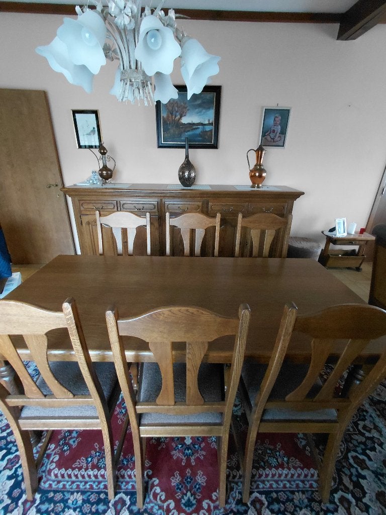Eetkamer te koop, Maison & Meubles, Enlèvement, Comme neuf, Landelijk, 4 à 6 chaises