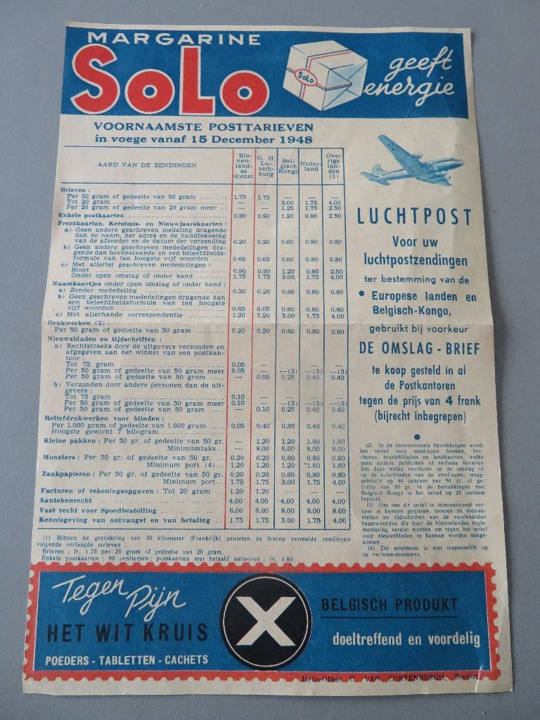 1948 posttarieven folder posterijen luchtpost ea SOLO, Verzamelen, Ophalen of Verzenden, Zo goed als nieuw, Overige typen