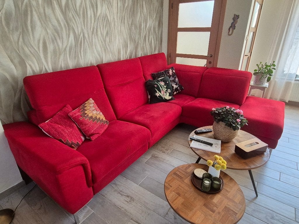 Hoeksalon, Ophalen, Gebruikt, Stof, Hoeksalon met longchair en elektrische relax