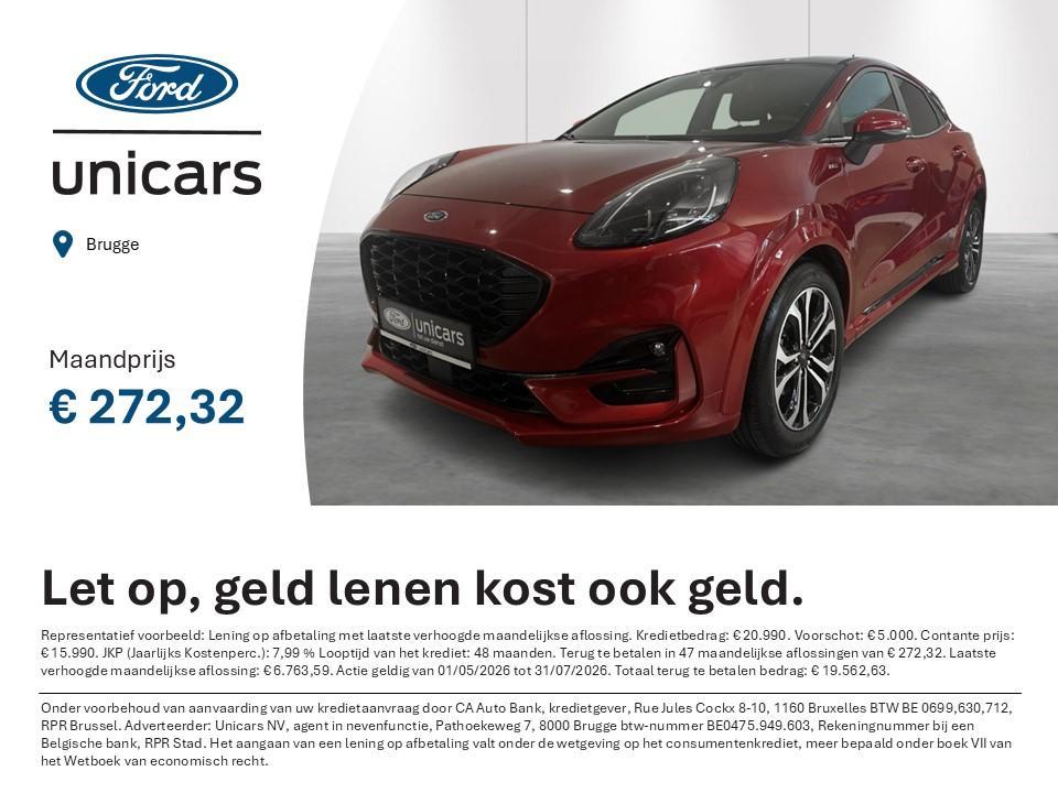 Ford Puma 1.0i Ecoboost mHEV 92kW ST-Line, Stof, https://public.car-pass.be/vhr/cb7d1c4f-ba9e-499c-8b8c-305115e11e37, Bedrijf