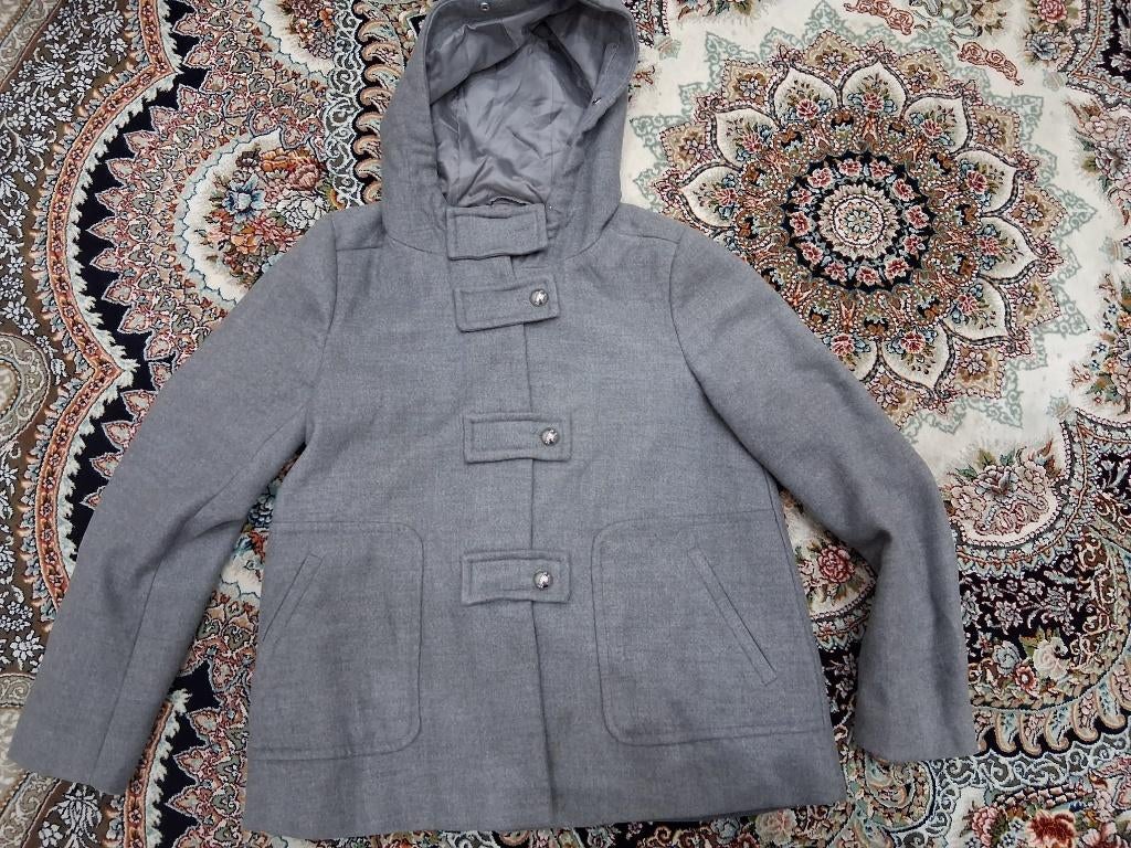 Stijlvolle Grijze Duffelcoat ZARA – Maat M – Met Capuchon, Kleding | Dames, Ophalen, Zo goed als nieuw, Maat 38/40 (M)