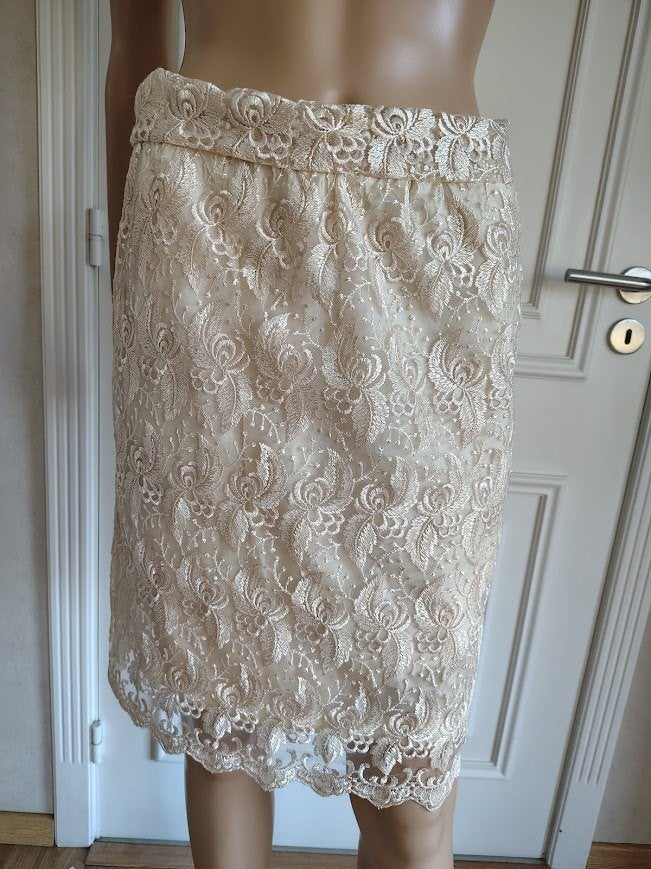 Vintage kanten rok, Kleding | Dames, Wit, Zo goed als nieuw, Knielengte, Maat 36 (S)