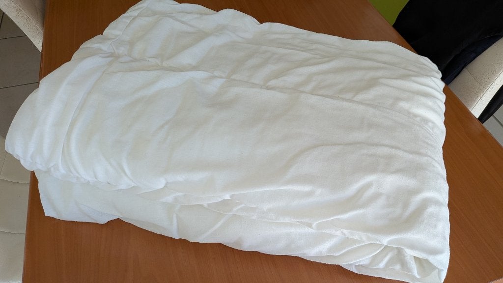 Donsdeken / dekbed 1 persoon, Huis en Inrichting, Ophalen, Gebruikt, Eenpersoons, Wit