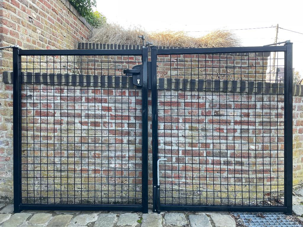 Tuinpoort 200x125 cm, 200 cm ou plus, Portail battant, Comme neuf, Enlèvement