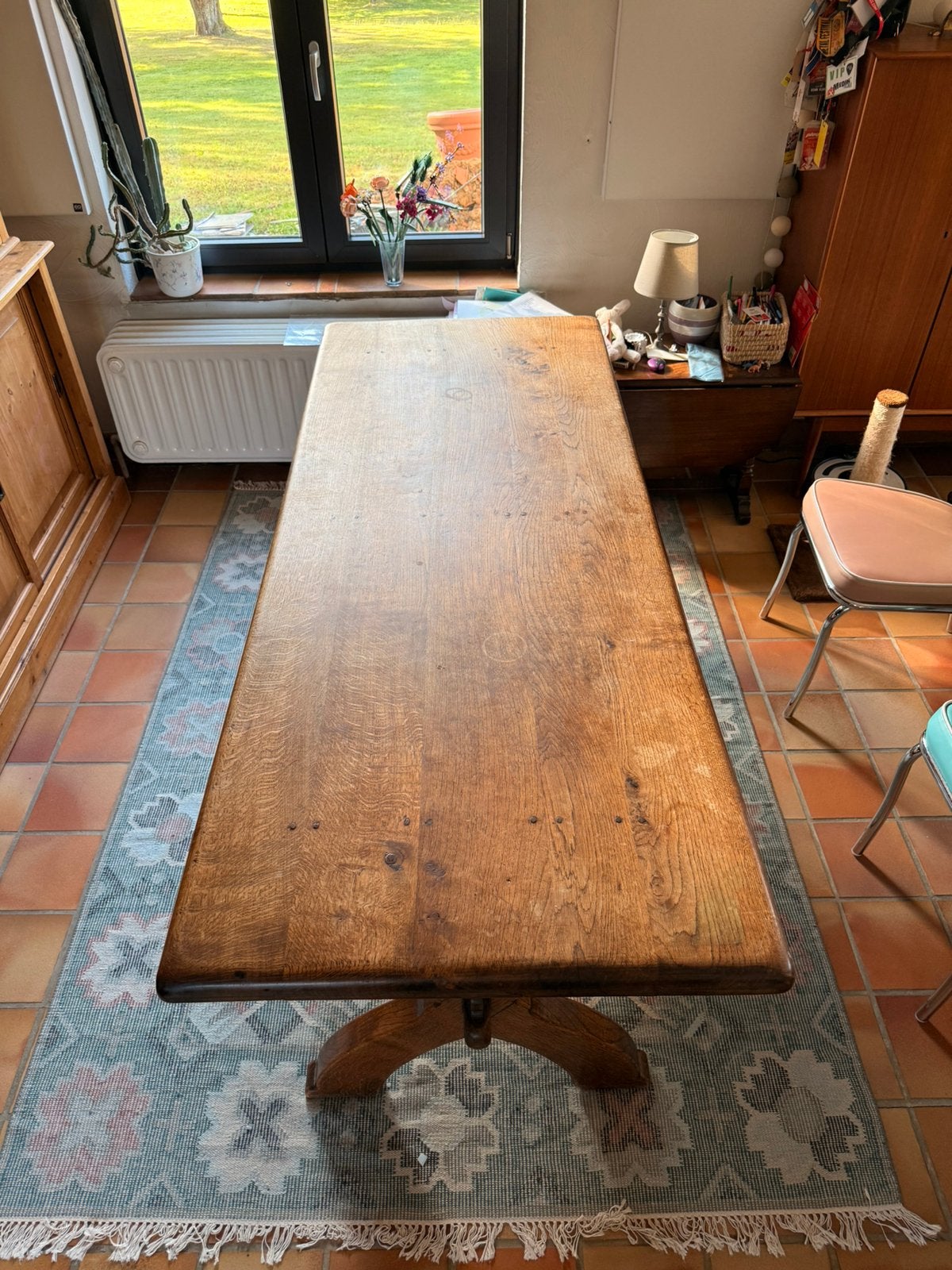 Table en chêne massif, 150 à 200 cm, Enlèvement, Utilisé, 50 à 100 cm