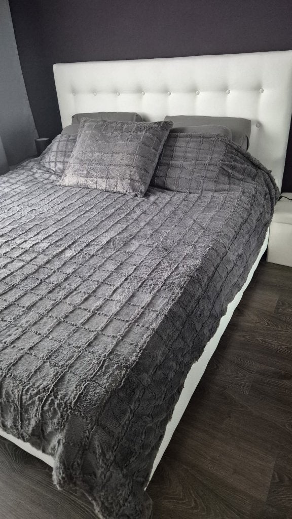 Boxspring 180  200 cm met hoofdbord, Ophalen, Gebruikt, Wit, Tweepersoons