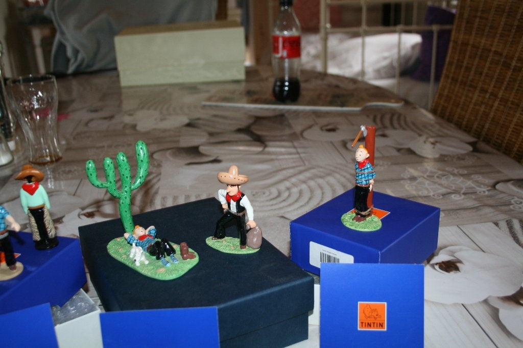 TINTIN COWBOY 3 FIGURINES PIXI, Ophalen of Verzenden, Zo goed als nieuw