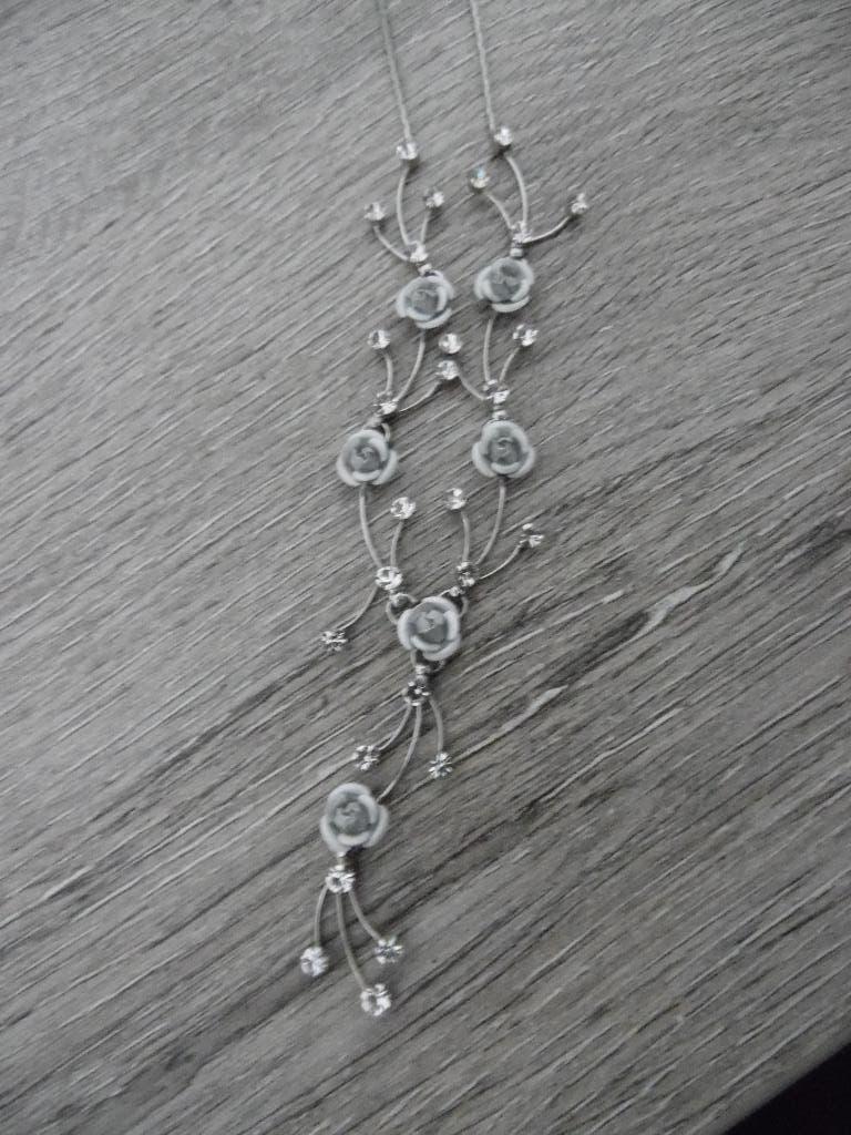 Ketting + oorbellen, Bijoux, Sacs & Beauté, Colliers, Enlèvement ou Envoi, Neuf, Argent, Autres matériaux