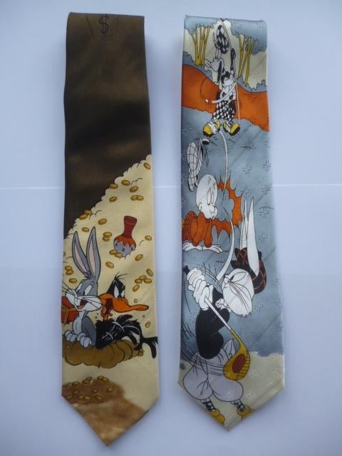 Stropdas, das Daffy Duck en Bugs Bunny, Looney Tunes, Enlèvement ou Envoi, Comme neuf, Jaune