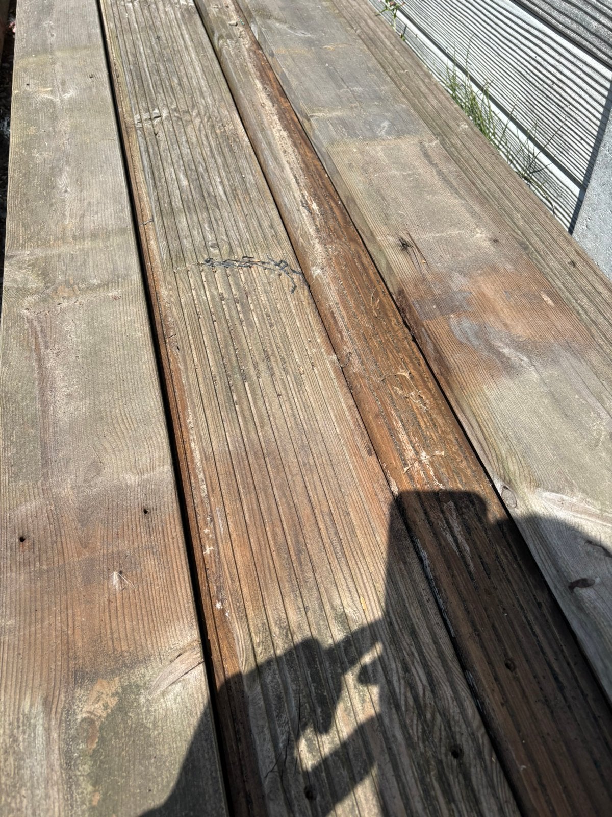 33 lames de terrasse en pin traité autoclave 4,40 m – 21 m², Enlèvement, Utilisé, Bois