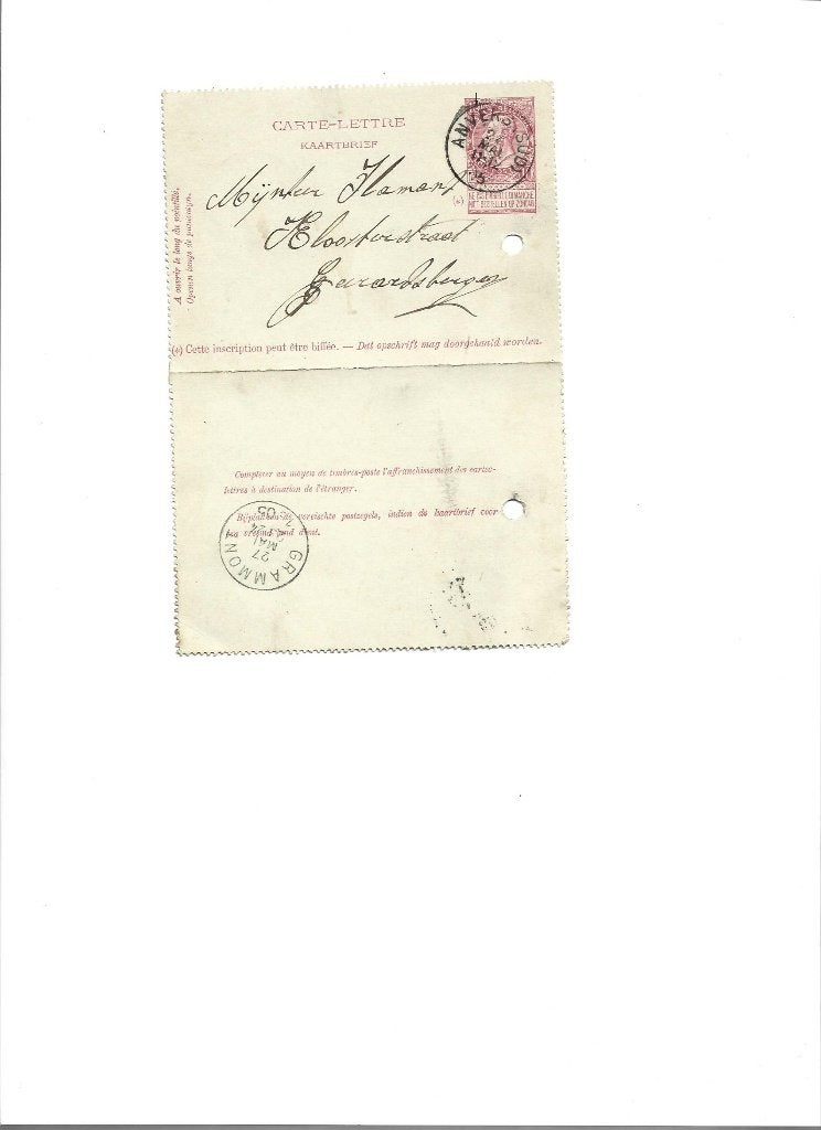 postwaardestuk België, Enlèvement ou Envoi, Carte postale
