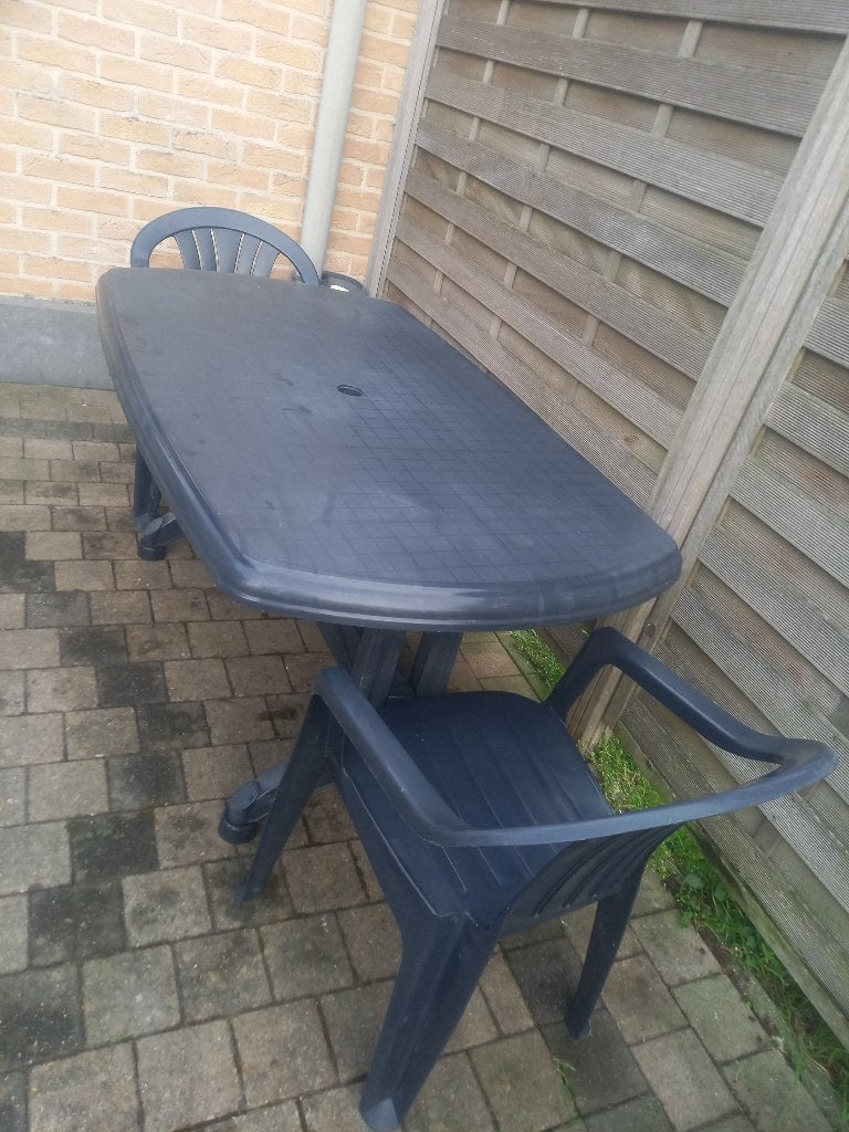 Tuintafels te koop, Jardin & Terrasse, Tables de jardin, Enlèvement, Utilisé, Rectangulaire, Plastique