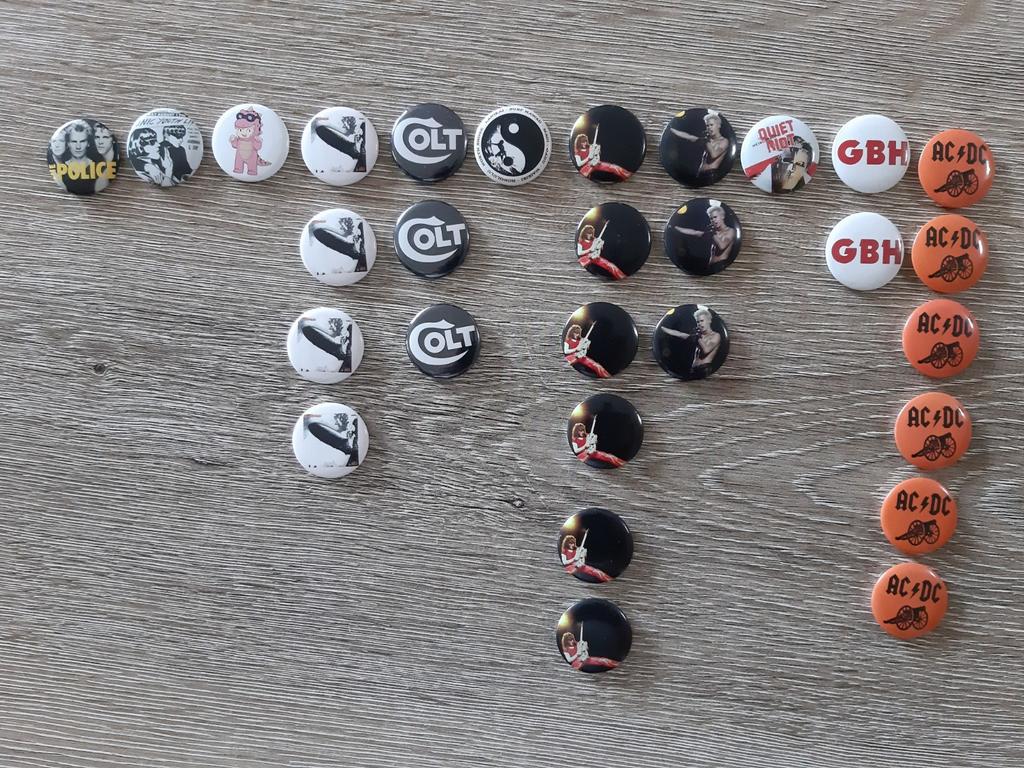 Boutons en métal et en forme de rock, Collections, Broches, Pins & Badges, Neuf, Bouton, Enlèvement ou Envoi