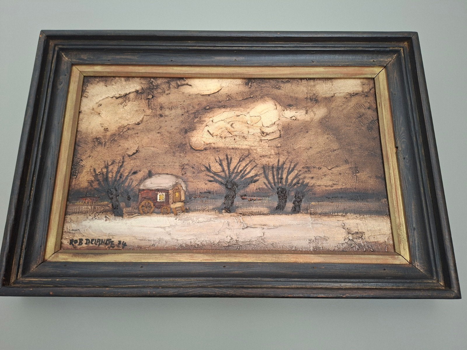 Schilderij Rob Delange, Antiek en Kunst, Ophalen, Landschap