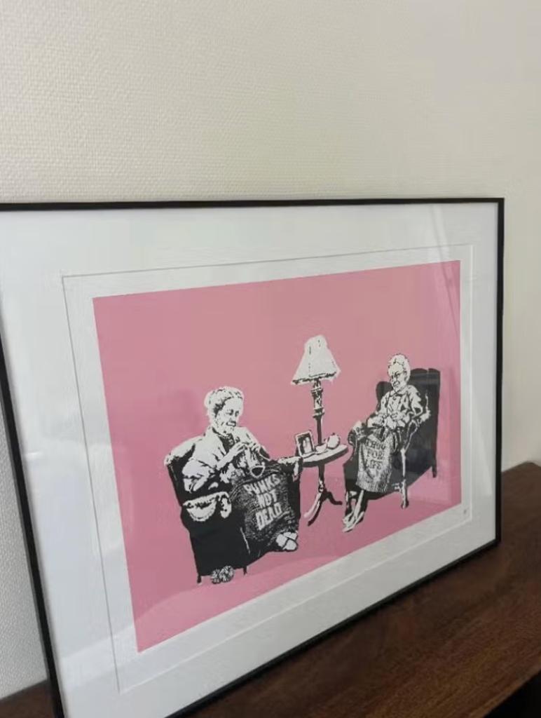 Banksy – Grannies – Pest Control Certificaat, Enlèvement