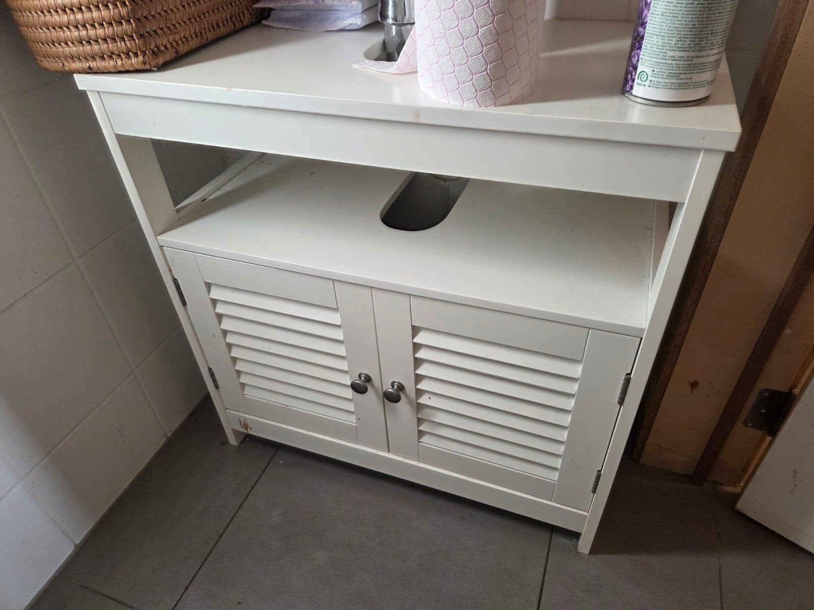 wc/ lavabo kastje, Ophalen