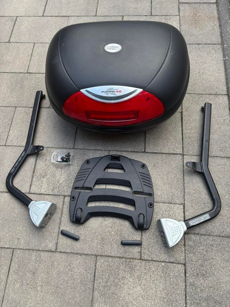 Kappa 48 topkoffer met beugels en sleutel, Motoren, Ophalen, Gebruikt