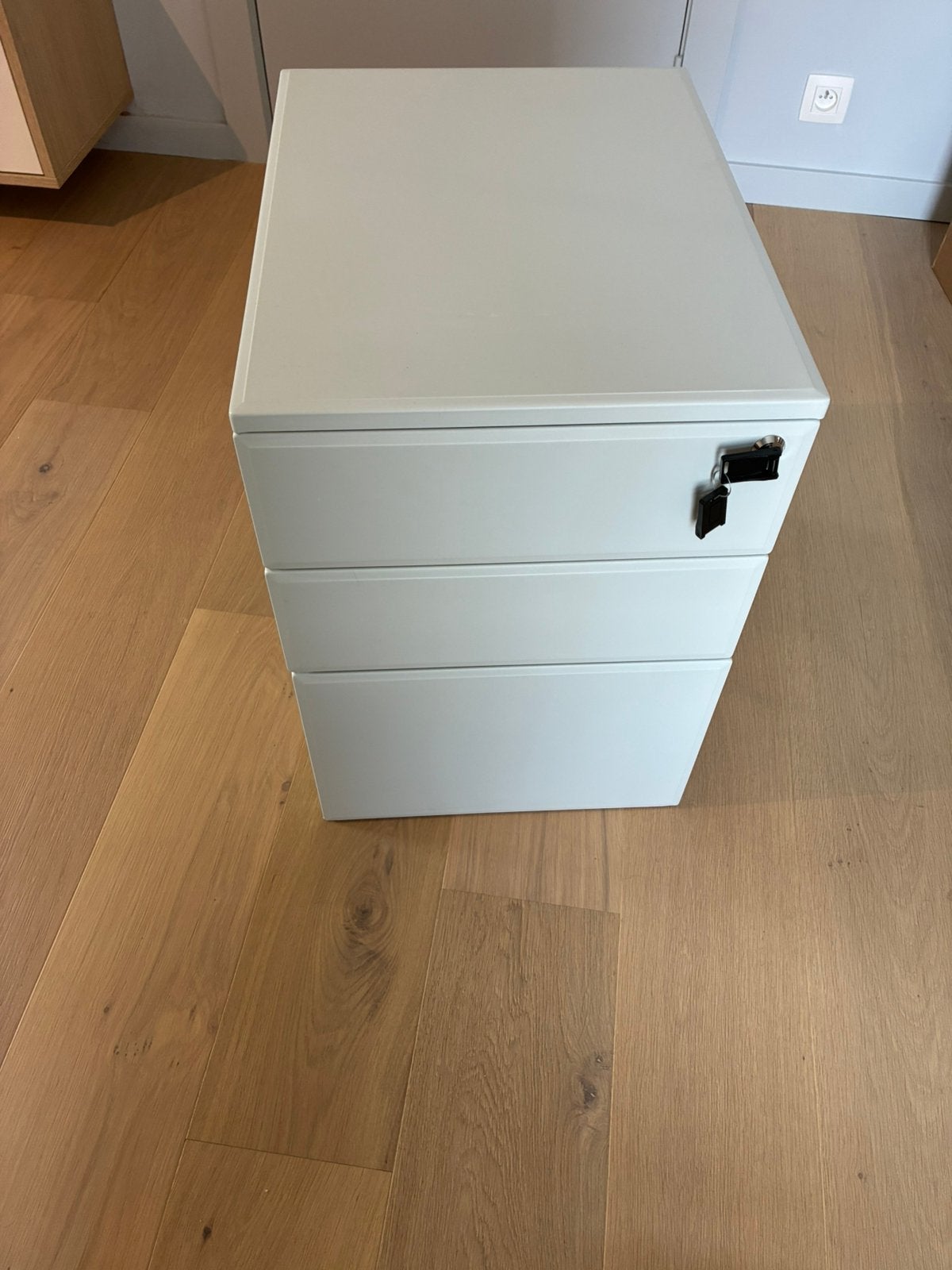 Meuble caisson de bureau 3 tiroirs avec roulettes, Enlèvement, Comme neuf