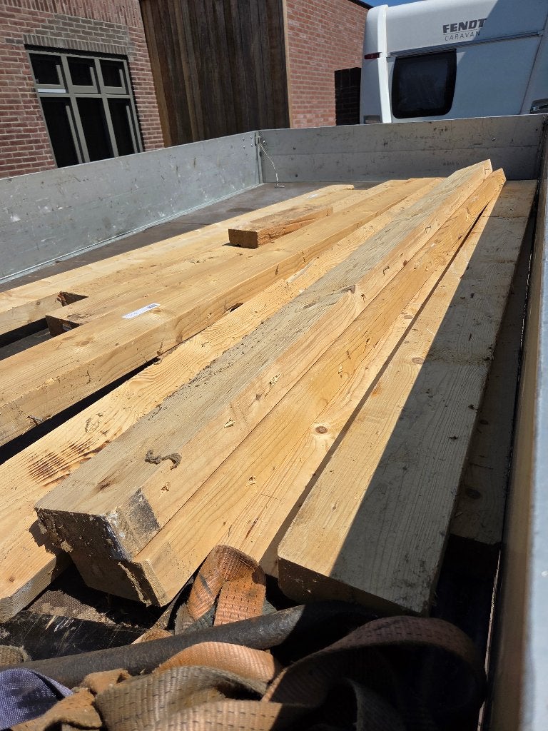 12 x  6.5  cm bij 16.5 cm gebruikte houten balken, Doe-het-zelf en Bouw, Hout en Planken, Ophalen, Zo goed als nieuw