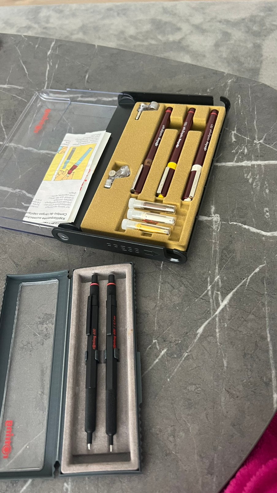vintage rOtring verzameling bestaande uit twee complete sets, Enlèvement