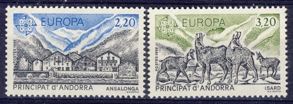 Andorra (FR) 1986 - CEPT nr 369 - 370 **, Verzenden, Overige landen, Postfris