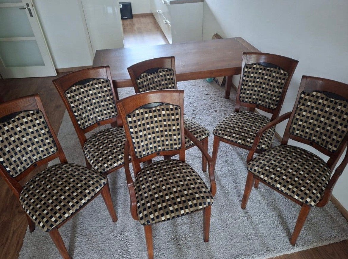Jugendstil kersenhouten Bannink eetkamer stoelen, Enlèvement, Comme neuf