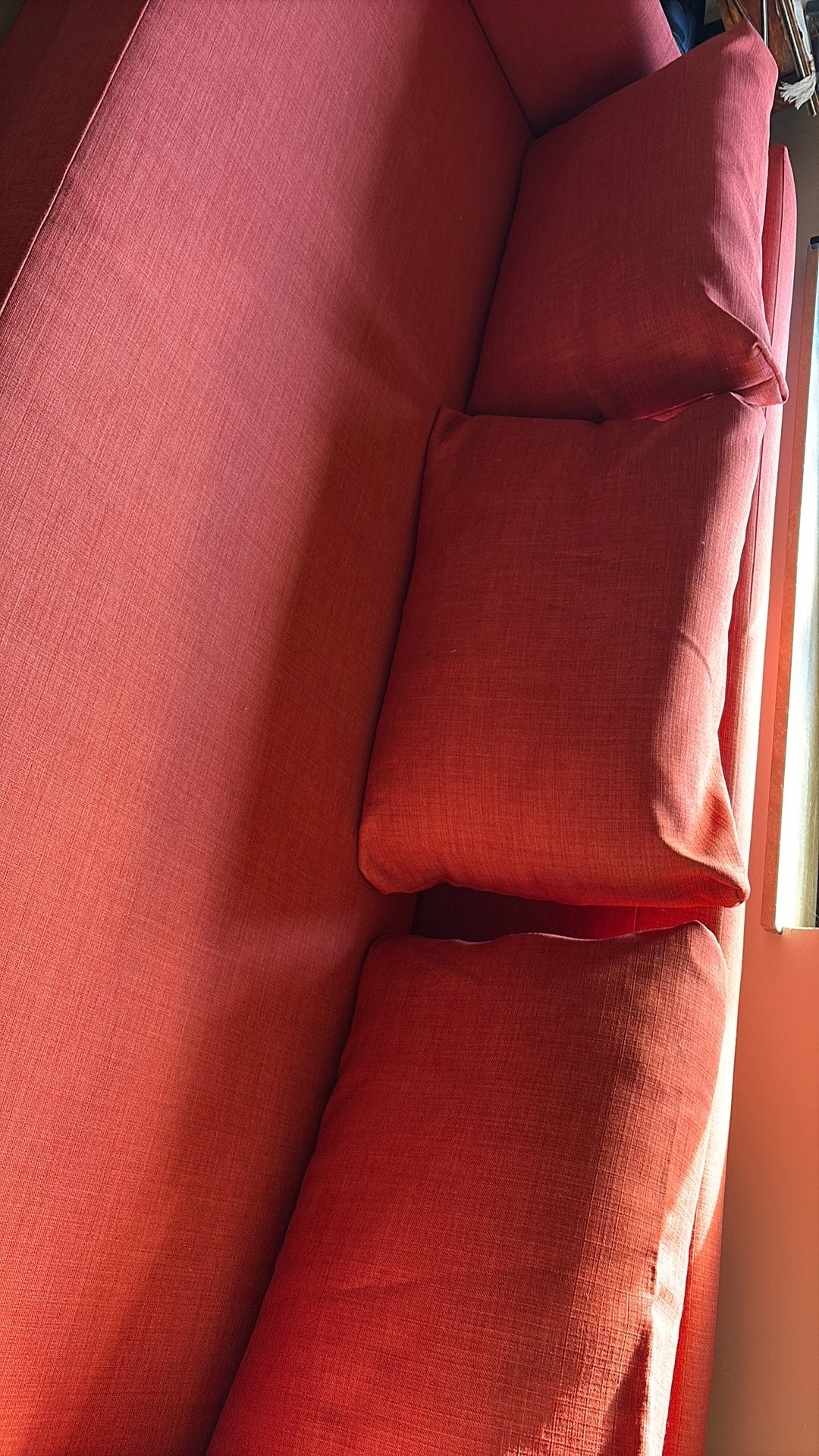 3-zitslaapbank warm oranje, Huis en Inrichting, Ophalen, Gebruikt, Tweepersoons
