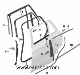 Deurlijst links achter BMW F48 F49 X1 oe 51357349675 org BMW, -, -, Nieuw, Ophalen of Verzenden