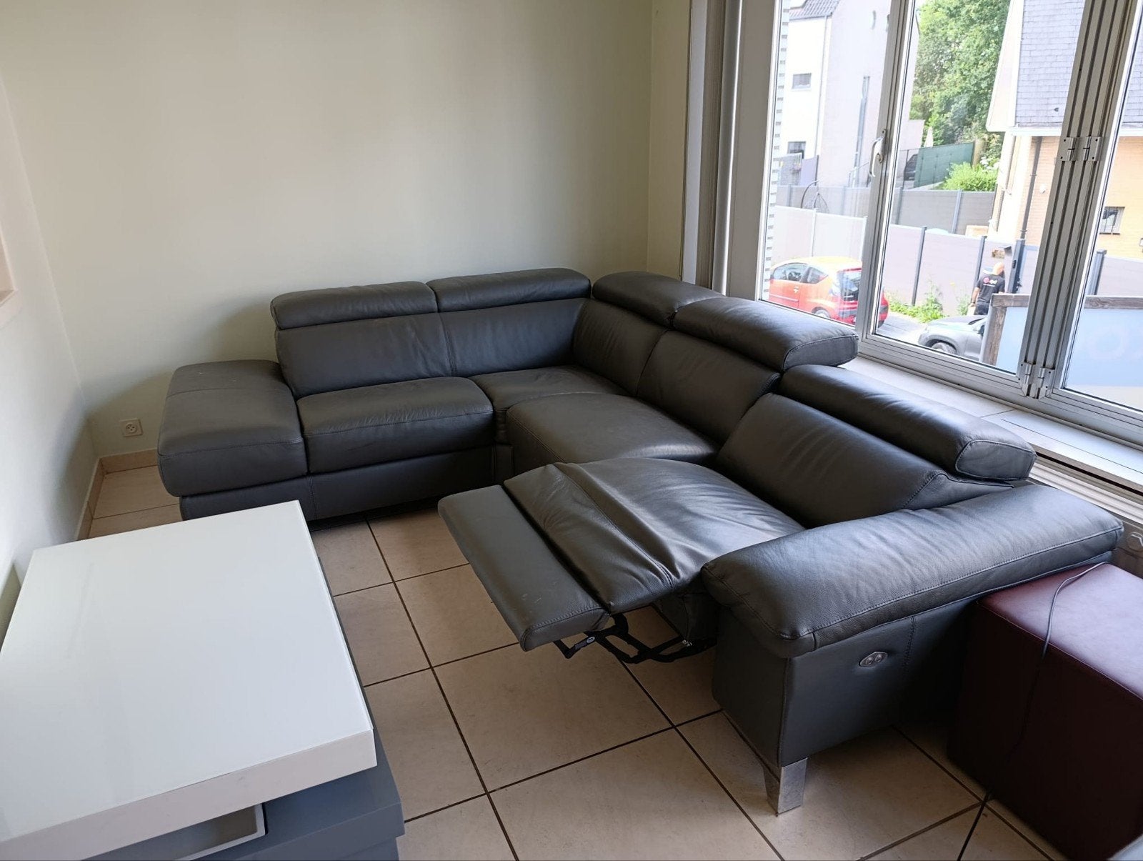 fauteuil cuir avec relax, Ophalen, Leer