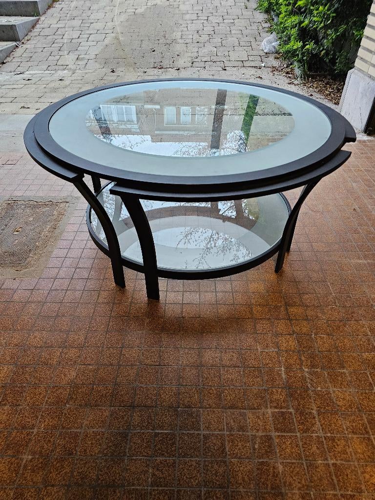 table basse en verre, Moins de 50 cm, Verre, Rond, 50 à 100 cm