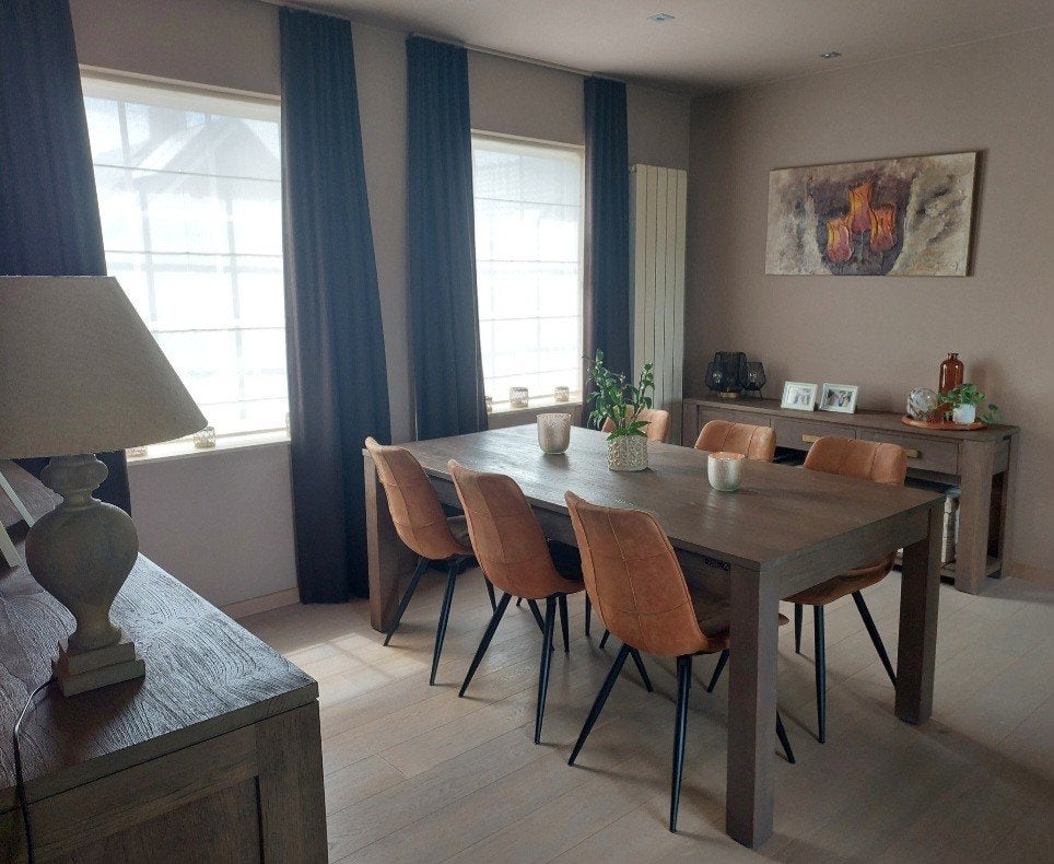 luxueuze gordijnen, gevoerd, Ophalen, Gebruikt, Bruin