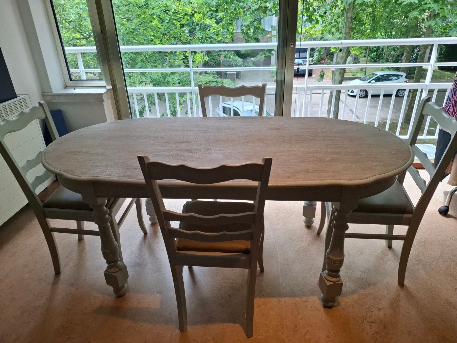 Table en bois avec 4 chaises, Enlèvement, Utilisé, Landelijk, 4 à 6 chaises