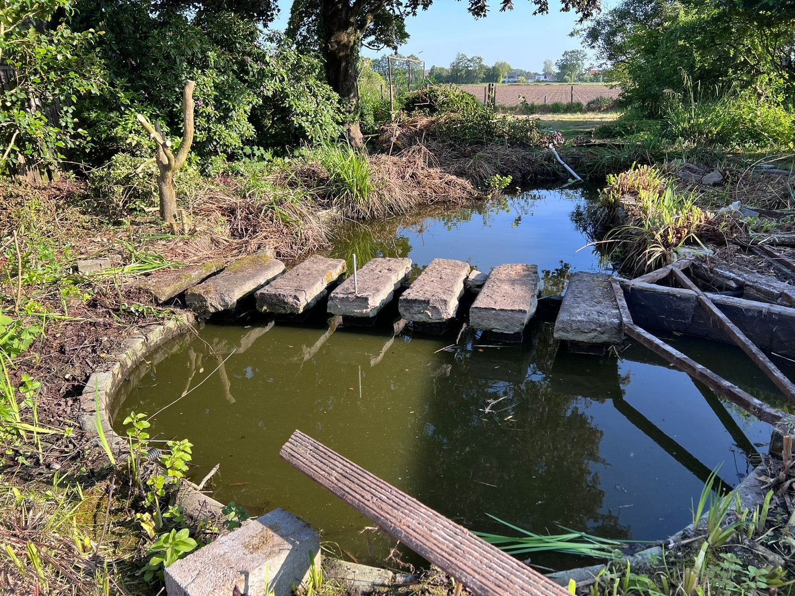 Stapstenen zwemvijver natuursteen, Tuin en Terras, Ophalen, Gebruikt, Overige typen