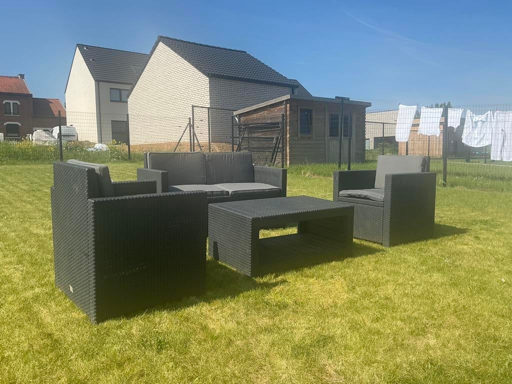 Loungeset, Ophalen, 4 zitplaatsen, Kunststof, Loungeset