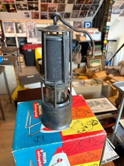 antieke mijnwerkerslamp, Ophalen of Verzenden