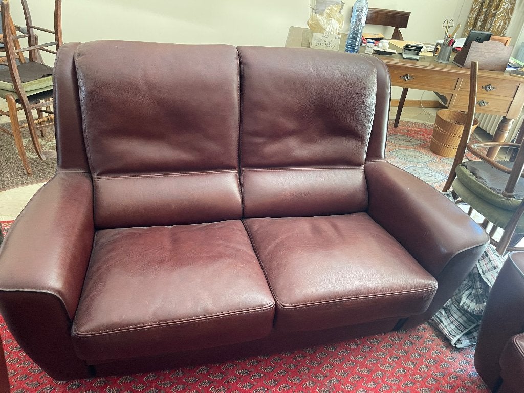 Divans fauteuils en cuir  2+1+1, 75 à 100 cm, Cuir moderne style anglais, Quatre personnes ou plus, Moins de 150 cm