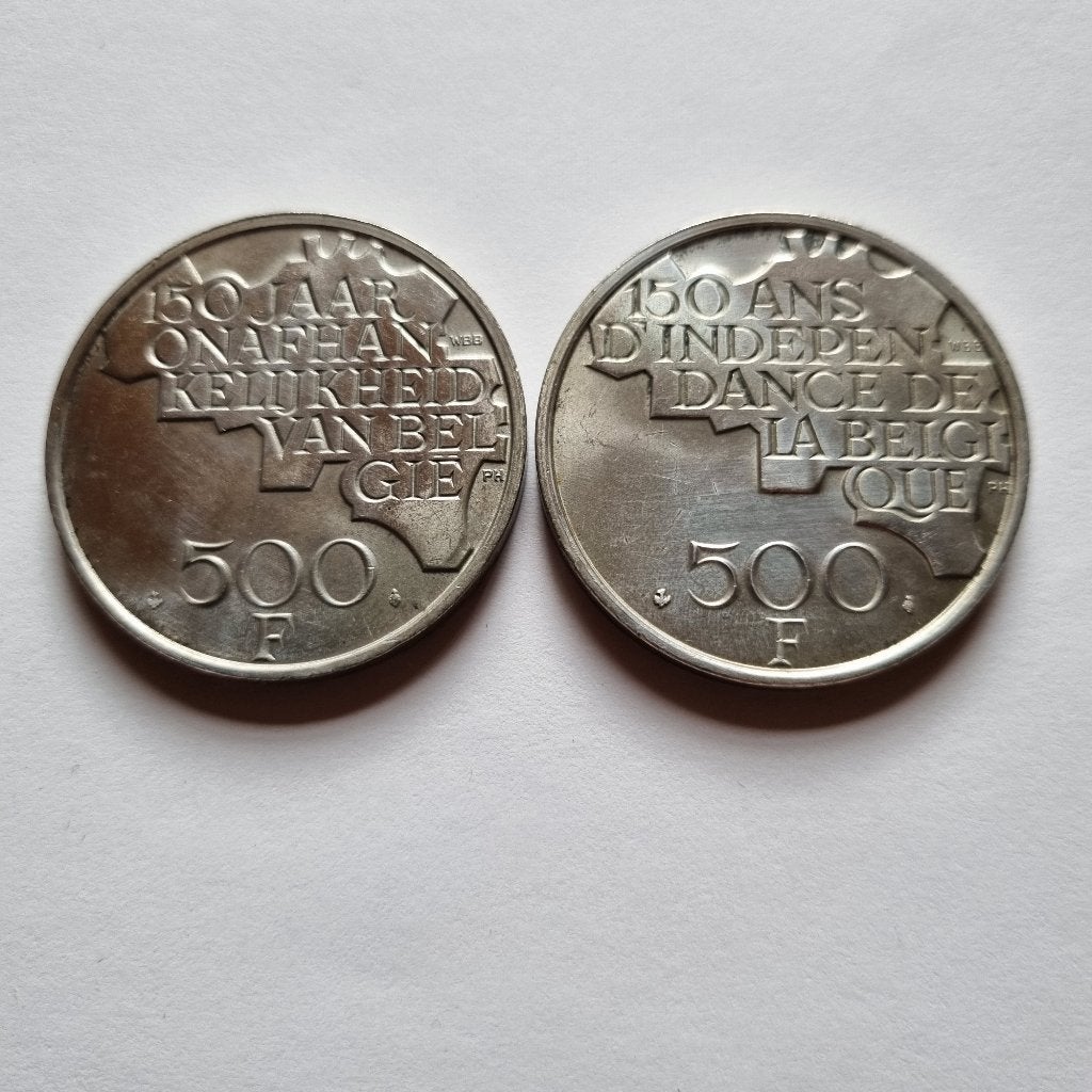 Pièces de monnaies Belges-500 francs., Timbres & Monnaies, Enlèvement ou Envoi, Autre, Argent