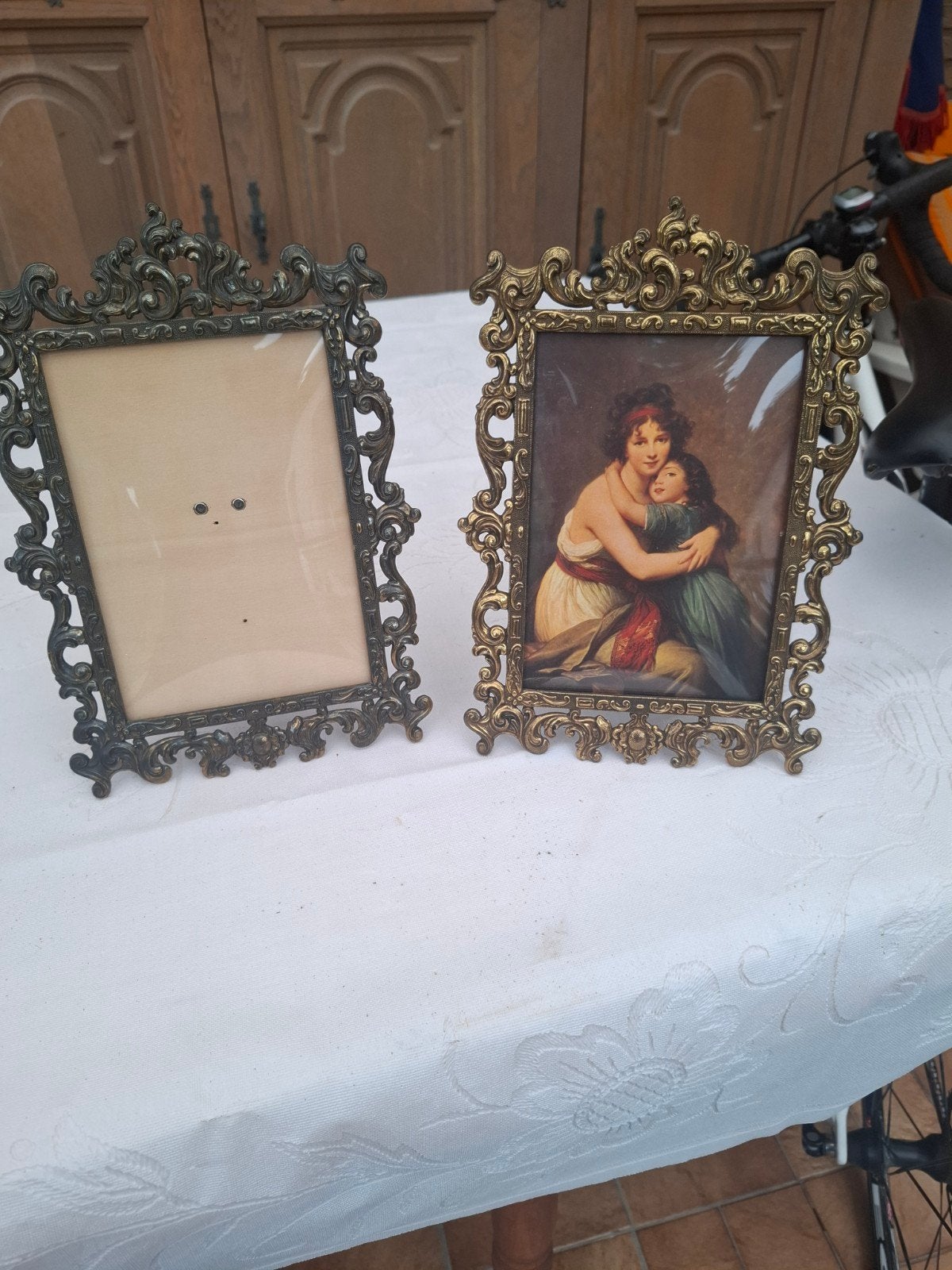 2 oude fotolijsten in koper, Ophalen of Verzenden, Wissellijst, Metaal