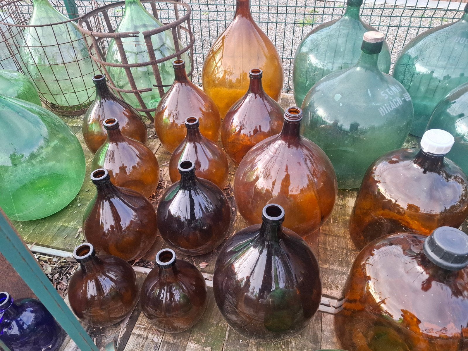 Bouteilles à ventre en verre/bouteilles comme décoration dan, Jardin & Terrasse, Enlèvement