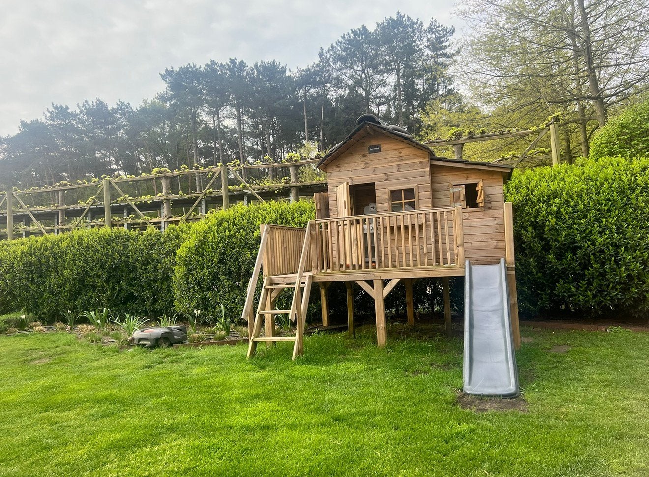 Luxe houten speelhuis te koop, Ophalen, Gebruikt, Hout